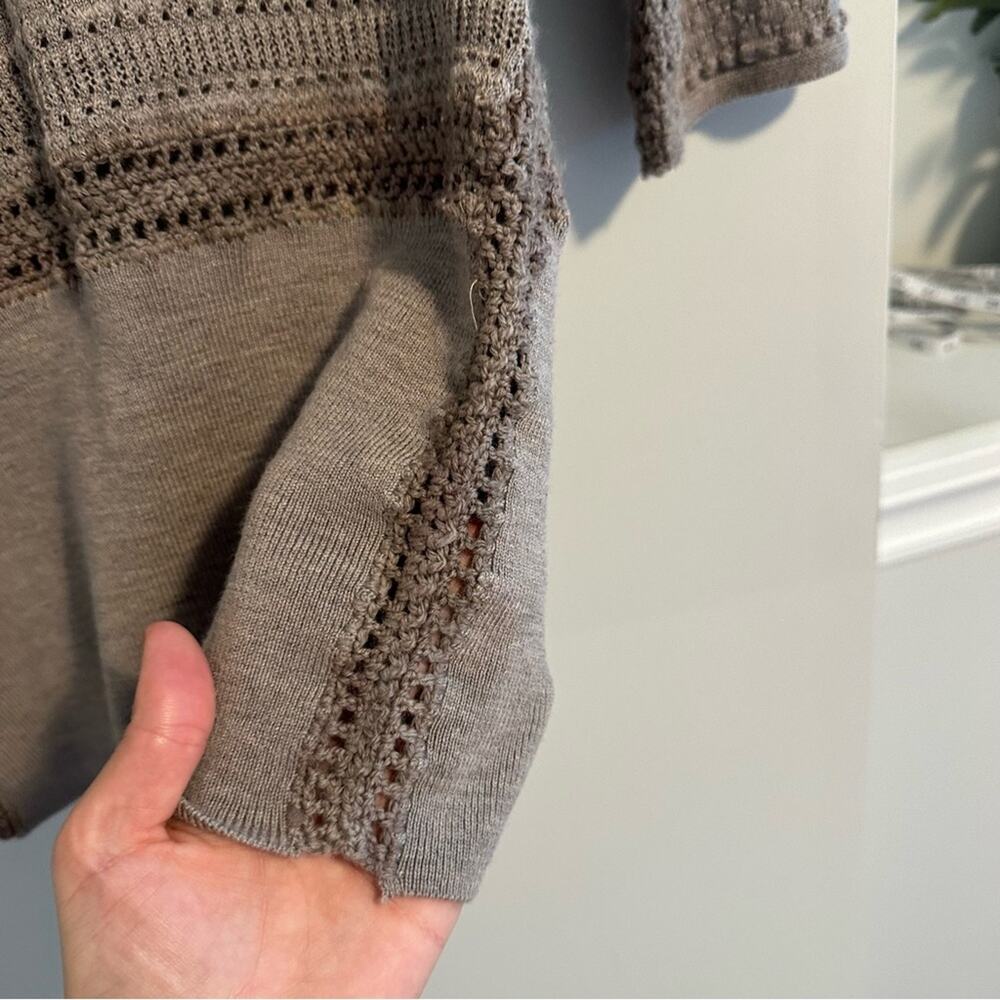 SEA New York Taupe Tan Brown Merino Wool Sweater Knit Top XS - Picture 6 of 11